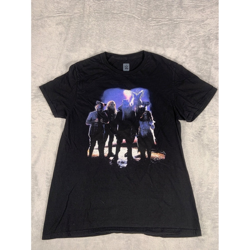 WWE Wrestlers T-Shirt Mens L Black Short Sleeve Cotton Front Print Back Logo